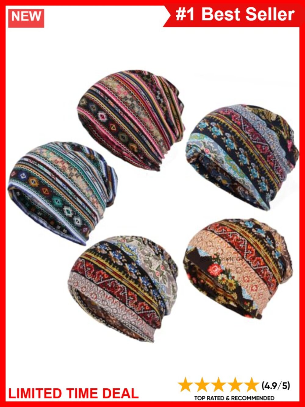 Chemo Headwear Open Top Slouchy Beanies Sleep Caps Set
